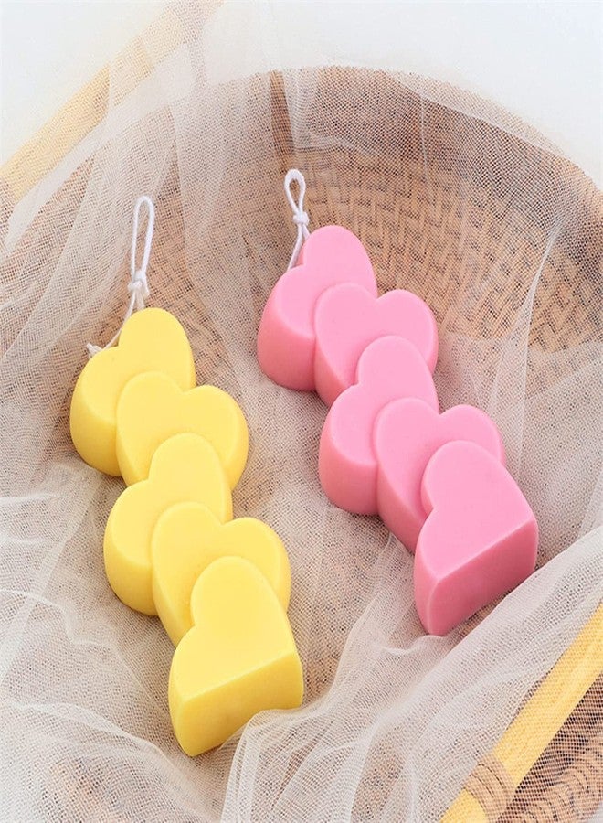 Undy 2 Cavity Heart Shape Candle Mould, Joint Heart Candle Mould for Candle Making Multi-Purpose Silicone Mould for Chocolate Resin soap (5 x 3.7 x 0.5 Inch) - Image 4